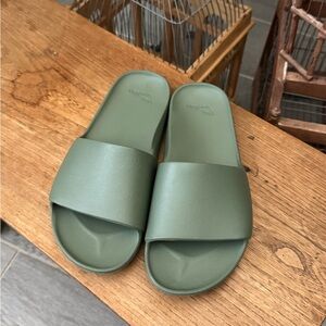 Archies Green Slide Sandals